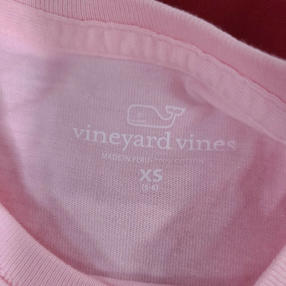2 PK Vineyard Vines Pink TShirt Girls Sz XS(5-6) Solid Pocket Retail $29.50 Each